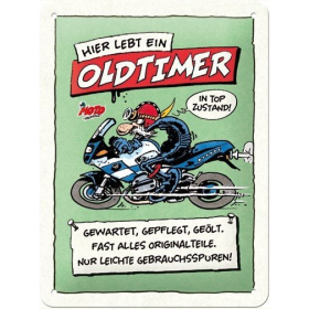 TIN SIGN MOTOMANIA HIER LEBT EIN OLD 15x20