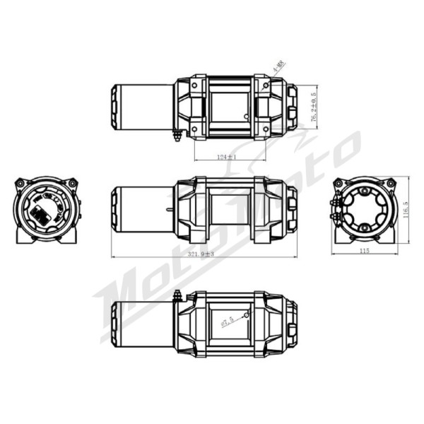 BRONCO HDQS Winch 1133kg synthetic line