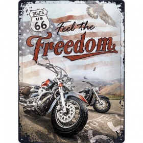 Metal tin sign ROUTE 66 FREEDOM 30x40