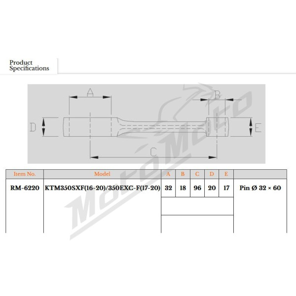 Royal Rods connecting rod KTM SX-F / EXC-F 350cc 16-23