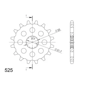 Supersprox / JT Front sprocket 525 17T Suzuki DL / GSR / GSX-R / GSX-S / GSX 750-1050cc 02-22