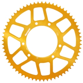 Supersprox Rear Sprocket Gold 420 65T Aprilia / Derbi / Gilera / Malaguti / MBK / Motorhispania / Peugeot / Rieju / Yamaha 50cc 98->