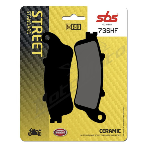 SBS HF Street 736HF Ceramic Organic Brake Pads Honda CB / CBR / NRX / NT / VFR / VT / VTX / XL 650-1800cc 97-18