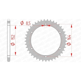 AFAM Steel Standard Rear Sprocket 520 40-42 teeth