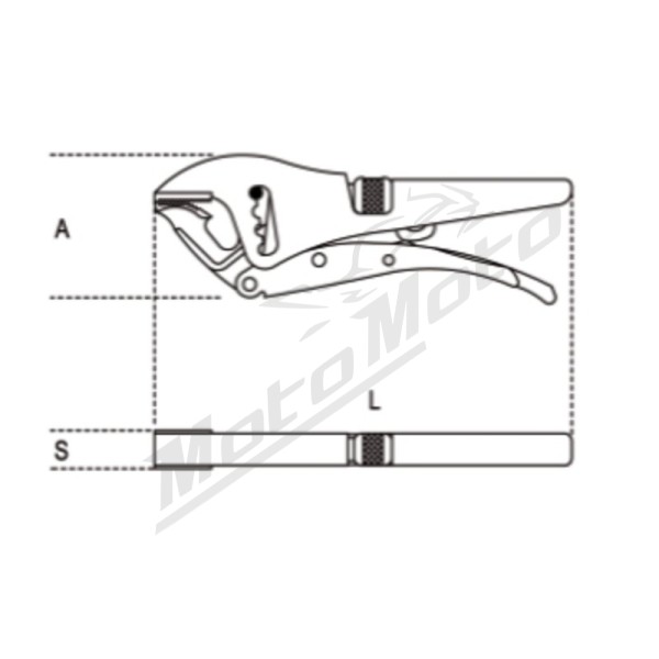 BETA Self-Locking Pliers with long jaws with adjustment screw