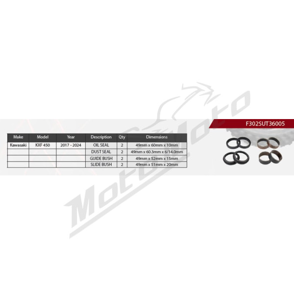 SHOWA Fork Repair Kit Kawasaki KX 450cc 17-24