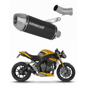 Dominator Exhaust Silencer Muffler S3 BLACK + dB killer Triumph Speed Triple 1200RR/RS 21-24