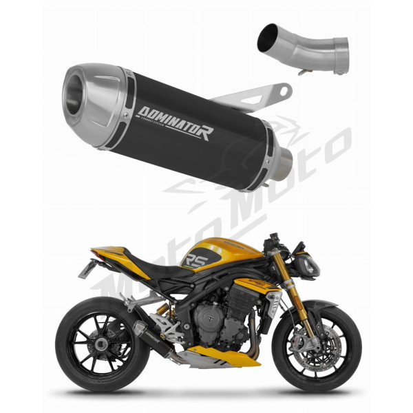 Dominator Exhaust Silencer Muffler S3 BLACK + dB killer Triumph Speed Triple 1200RR/RS 21-24