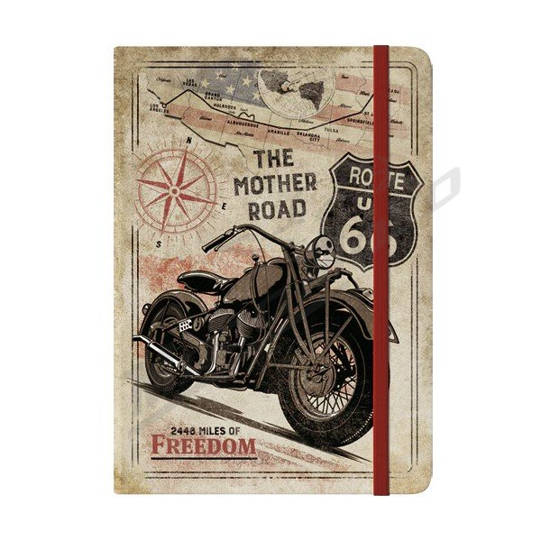 NOTE BOOK ROUTE 66 BIKE MAP 15x20cm