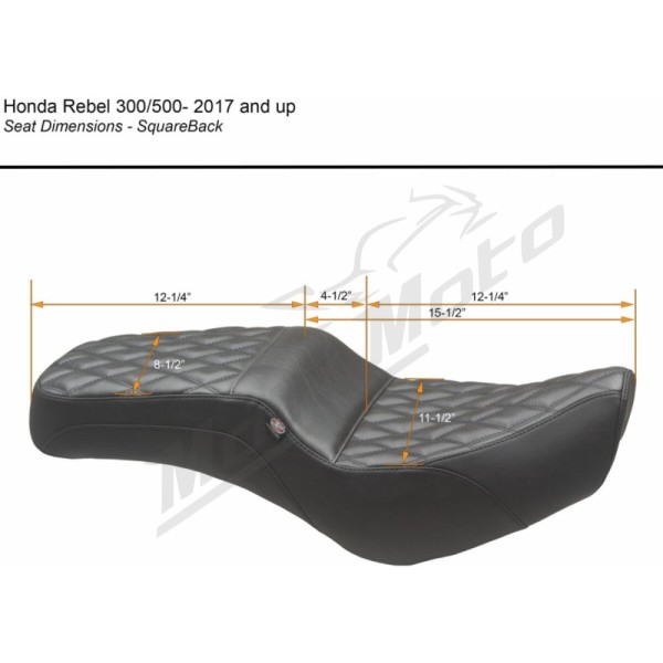 MUSTANG Squareback One-Piece Seat Honda CMX 300 / CMX 500 / CMX 500 S 300–500 cc 2017–2025
