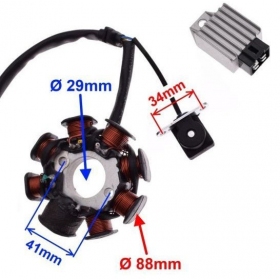 Stator ignition + voltage regulator universal 8coils 5Contacts Pins