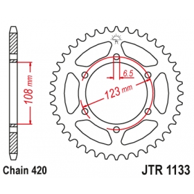 Rear sprocket JTR1133 PEUGEOT XR6 / APRILIA RS / SX / DERBI GPR / SENDA 