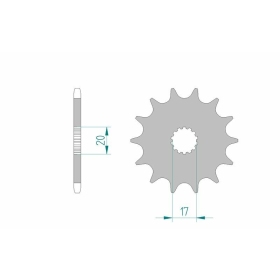AFAM Steel Standard Front Sprocket 21203 - 520 10-14 teeth YAMAHA / GAS GAS / MUZ / SCORPA 125-250cc 87-15