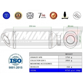 Exhaust kit  Dominator EX HP8 Suzuki GSX-S 950 / 1000 / GT 2021-2023 + DB KILLER