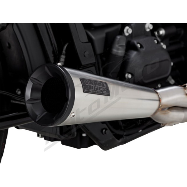 VANCE & HINES 2-into-1 Upsweep Exhaust System Silver Harley Davidson FXST / FXLRS / FLDE / FXBB 1750-1923cc 18-24