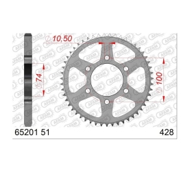 AFAM Steel Rear Sprocket 428 51 teeth HYOSUNG GV 125 S AQUILA BOBBER 2019