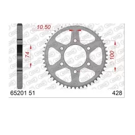 AFAM Steel Rear Sprocket 428 51 teeth HYOSUNG GV 125 S AQUILA BOBBER 2019