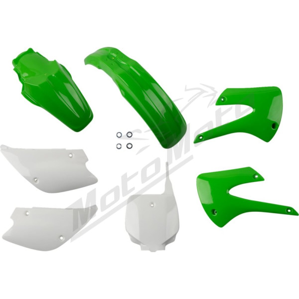 UFO Plastics Set Kawasaki KX 85cc 01-13 Green/White