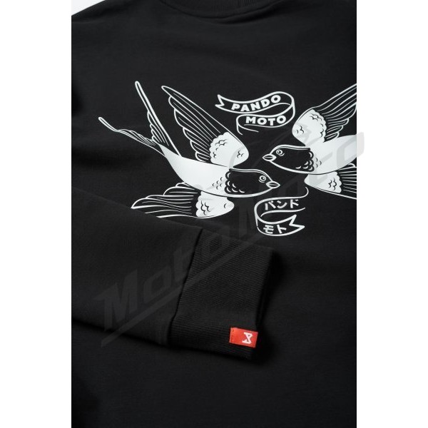 PANDO MOTO TOMMY TOKYO BLACK Oversized Long sleeve T-shirt Unisex
