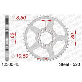 AFAM Steel Standard Rear Sprocket 520 45-46 teeth YAMAHA SR / RD / XT 250cc 80-98