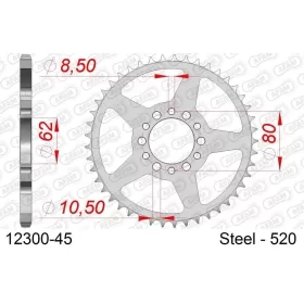 AFAM Steel Standard Rear Sprocket 520 45-46 teeth YAMAHA SR / RD / XT 250cc 80-98