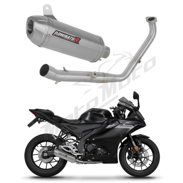 Dominator Full Exhaust System Collector Silencer S3+ dB killer (Euro 5+) Yamaha YZF R125 24->