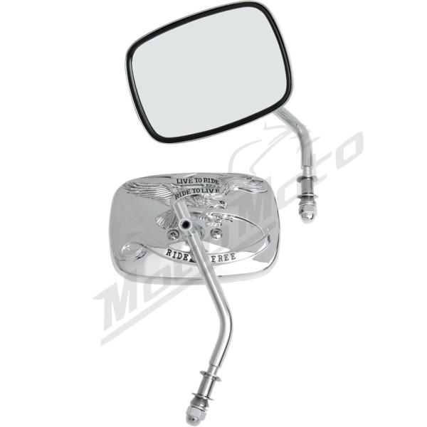 DRAG SPECIALTIES Universal Live To Ride Custom Mirrors 8mm