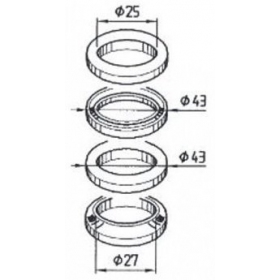 Fork bearing set BUZZETTI MBK BOOSTER / YAMAHA BWS / NEOS