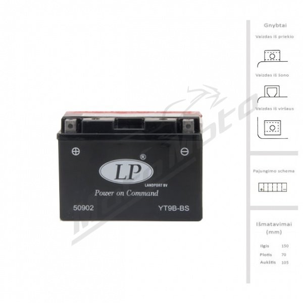 LANDPORT Accumulator 8 Ah 115 A EN 12V LT9B-4