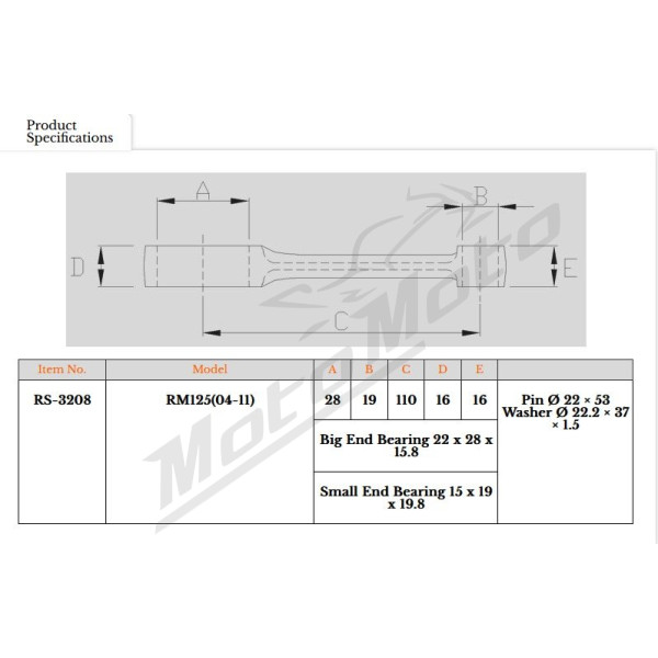 Royal Rods connecting rod SUZUKI RM 125 04-11