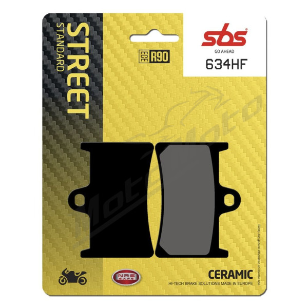 SBS HF Street 634HF Ceramic Organic Brake Pads Yamaha BT / FJ / FJR / FZ / FZS / MT / TDM / TZR / XJR / XSR / XV / YZF / YZF-R 600-1900cc 89->