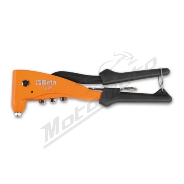 BETA Heavy-duty riveting pliers supplied with 4 interchangeable nozzles