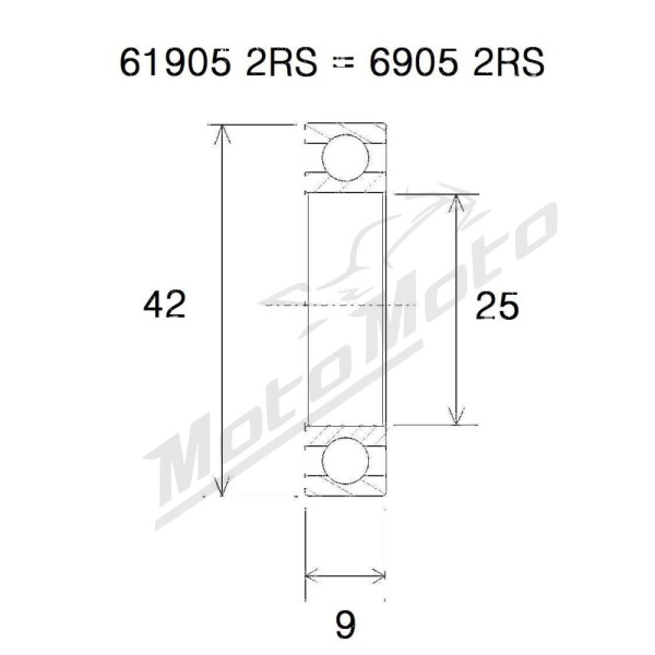 BLACK BEARING B5 Bearing 25x42x9 mm 6905-2RS