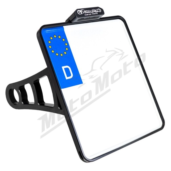 HEINZ BIKES Šoninis numerio laikiklis su apšvietimu 180x200mm Harley Davidson FLDE / FLHC / FXST / FLFB / FLSL 1750/1923 18-24