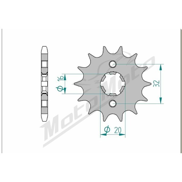 AFAM Steel Standard Front Sprocket 21208 - 428 13-15 teeth BETA / RIEJU / YAMAHA / HM / HUSQVARNA 125cc 07-22