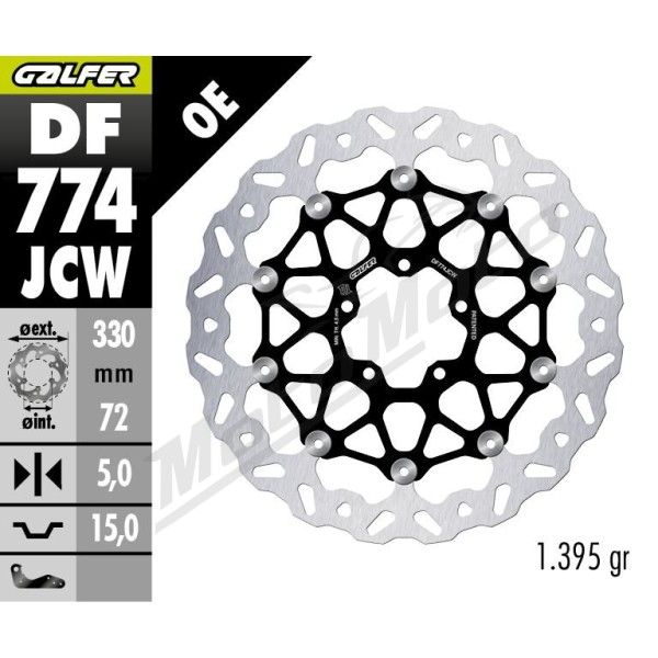 GALFER BRAKE ROTOR FLOATECH WAVE Ducati Panigale / Streetfighter 1098-1299cc 07-25