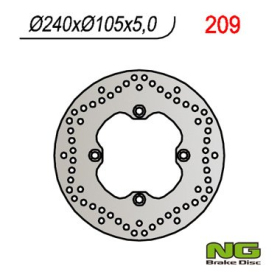 NG BRAKES Rear Fixed Brake Disc 240mm Cagiva / Honda 125-900cc 81-17