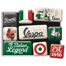 Set of magnets VESPA ITALIAN LEGEND 2,2x2,2 / 4,5x2,2 9pcs.