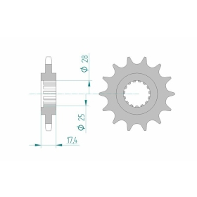 AFAM Steel Standard Front Sprocket 91800 - 525 17-18 teeth VOXAN ROADSTER / SCRAMBLER / CAFE RACER 1000cc 97-06
