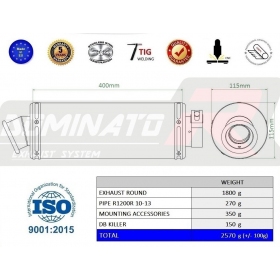 Exhaust silincer Dominator ROUND  BMW R1200R 2010-2014