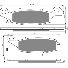 GOLDFREN stabdžių trinkelės 104 S3 Kawasaki / Suzuki