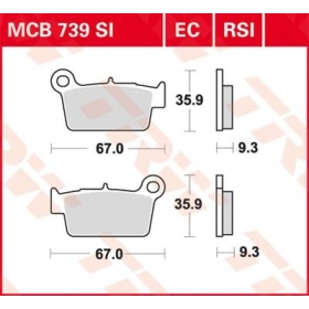 TRW SI Series Sindered Off-Road Brake Pads Aprilia / Beta / GasGas / Kawasaki / Sherco / Suzuki / Tm Racing / Yamaha 125-550cc 01->