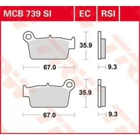 TRW SI Series Sindered Off-Road Brake Pads Aprilia / Beta / GasGas / Kawasaki / Sherco / Suzuki / Tm Racing / Yamaha 125-550cc 01->