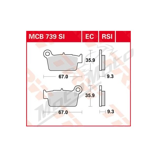 TRW SI Series Sindered Off-Road Brake Pads Aprilia / Beta / GasGas / Kawasaki / Sherco / Suzuki / Tm Racing / Yamaha 125-550cc 01->