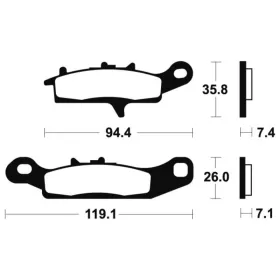 TECNIUM MX/ATV Sintered Metal Brake pads MO301 Kawasaki KFX / KVF 450/700 02-14
