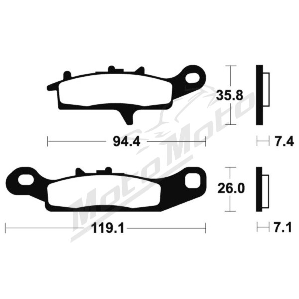 TECNIUM MX/ATV Sintered Metal Brake pads MO301 Kawasaki KFX / KVF 450/700 02-14