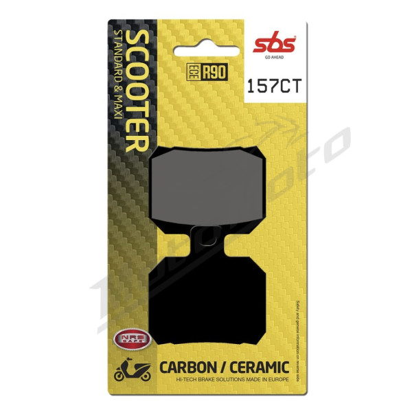 SBS 157CT Scooter Carbon Tech Organic Brake Pads Aprilia / CPI / Derbi / Gilera / Italjet / MBK / Peugeot / Yamaha 50-500cc 00-20