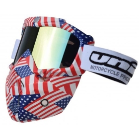 Off Road Goggles with mask USA FLAG UNIT M02 (gold lens)