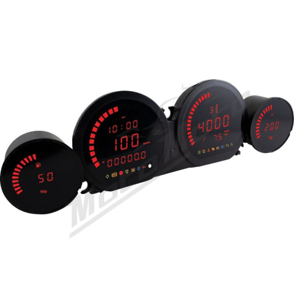 KOSO NORTH AMERICA HD-03L Four-Piece LED Gauge Kit Harley Davidson FLHT / FLHTCU / FLHTCUL / FLHTCUTG 1690-1923cc 14-24