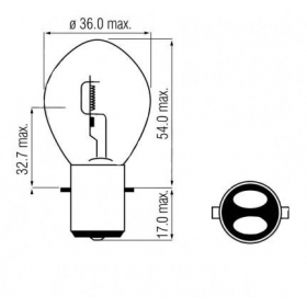 Light bulb BOSMA BA20D 12V/35-35W BLUE